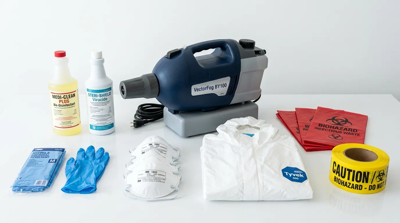 Professional biohazard remediation crew working in Winchester